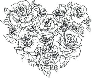 detailed rose coloring pages Heart coloring pages, Rose coloring