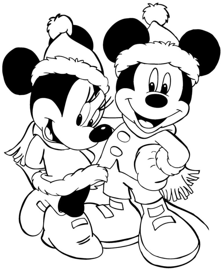 Christmas Mickey Coloring Page