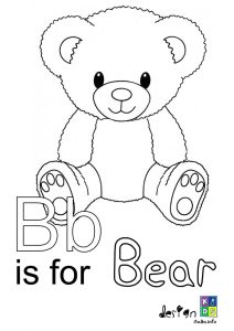 B is For Bear Alphabet Coloring Page in 2020 Alphabet coloring pages