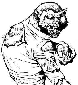 The Hideous Werewolf Coloring Page Coloring Sun Werewolf, Coloring