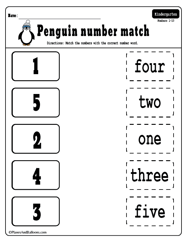 Free Printable Number Words Worksheets For Kindergarten