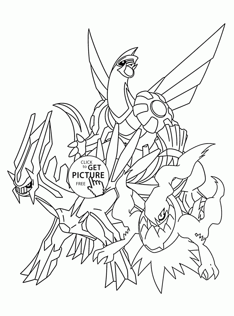 Legendary Pokemon coloring pages for kids, pokemon characters