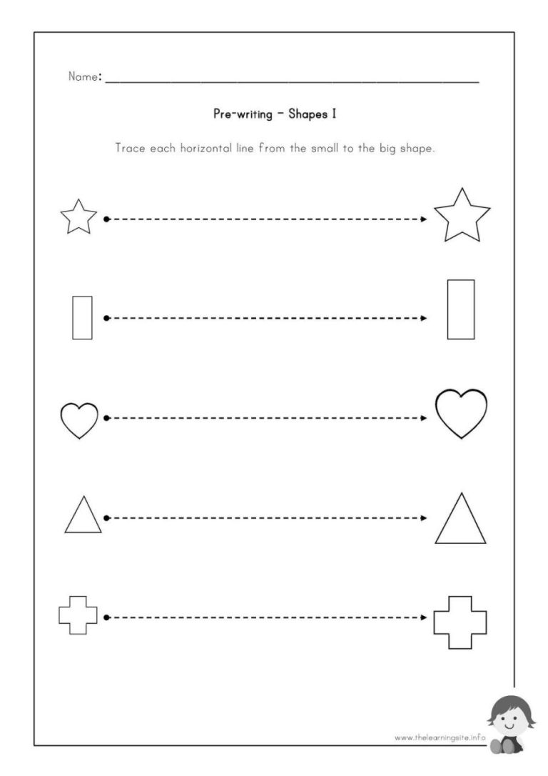 Prewriting Worksheets Tracing Lines Worksheets For 3 Year Olds Pdf