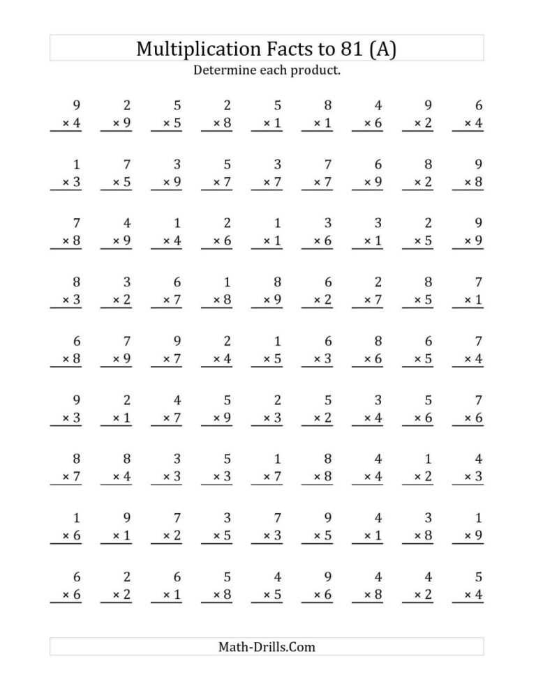 Printable 3rd Grade Multiplication Worksheets Pdf
