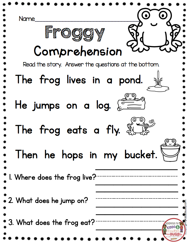 Free Printable Kindergarten Literacy Worksheets