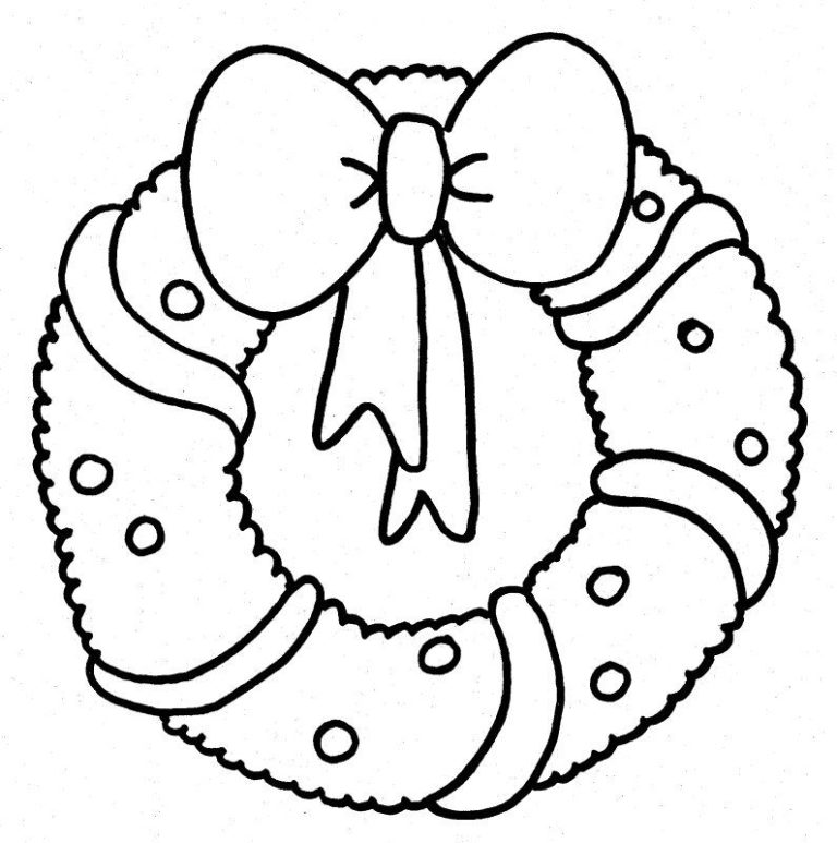 Christmas Wreath Coloring Page Free