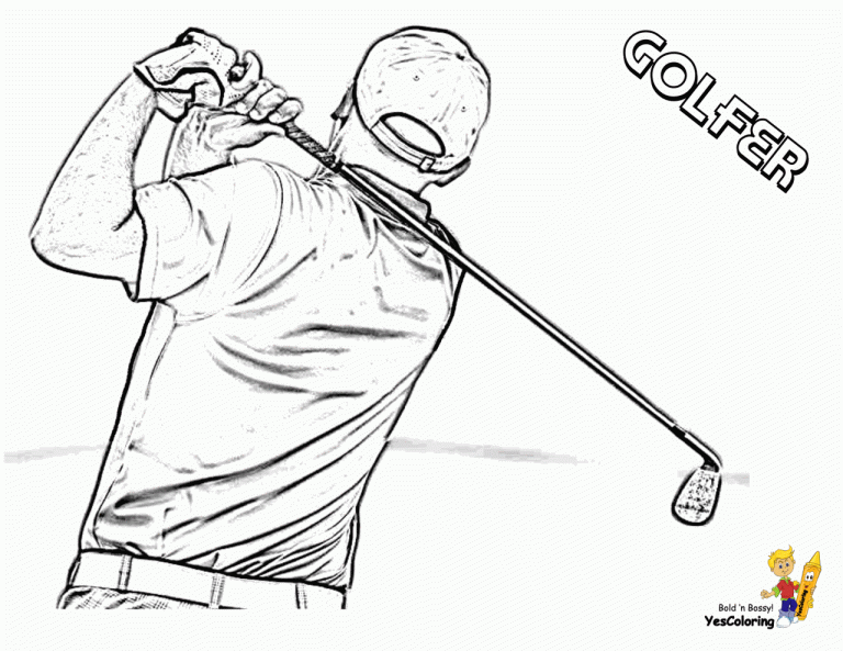Golfing Coloring Pages