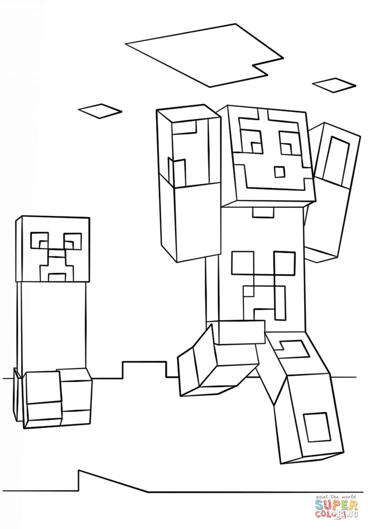 Minecraft Christmas Coloring Page