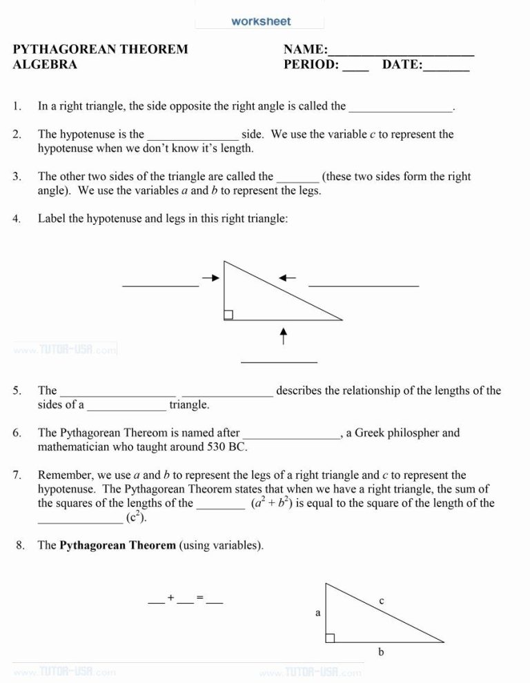 Trigonometry And Pythagoras Worksheet Pdf
