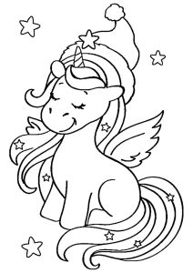 100+ Christmas Unicorn Coloring Pages