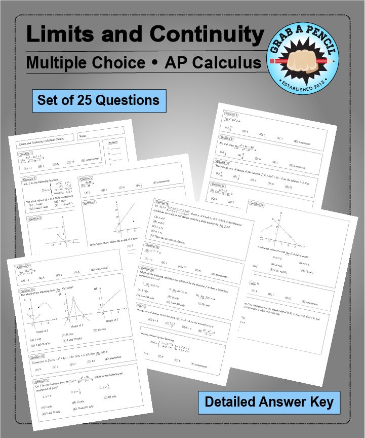 Introduction To Limits Worksheet Answers