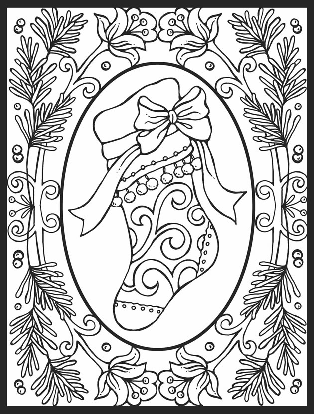 Christmas Garland Coloring Pages