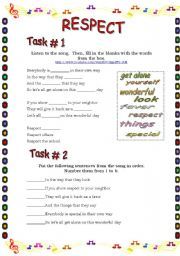 Free Respect Worksheets For Elementary Students