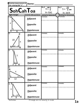 Right Triangle Trig Review Worksheet Answer Key