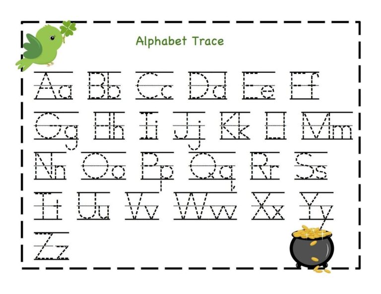 Kindergarten Alphabet Practice Chart