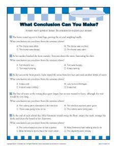 Drawing Conclusions Worksheets With Answers Pdf