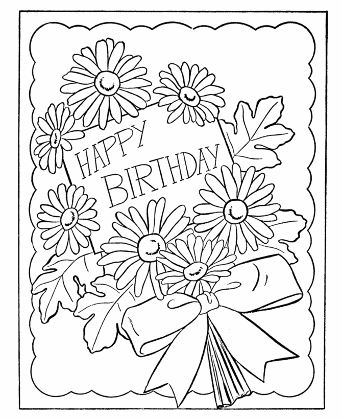 Coloring Pages For Birthday Cards