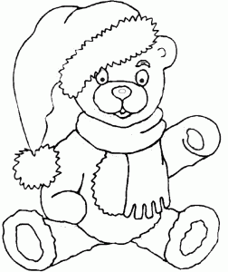 Online Christmas Bear Coloring Book Printables