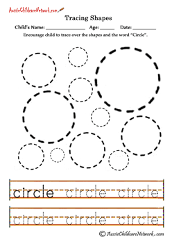 Tracing Circle Worksheets For Kindergarten