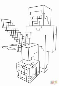 32 Minecraft Steve Coloring Page in 2020 Minecraft coloring pages
