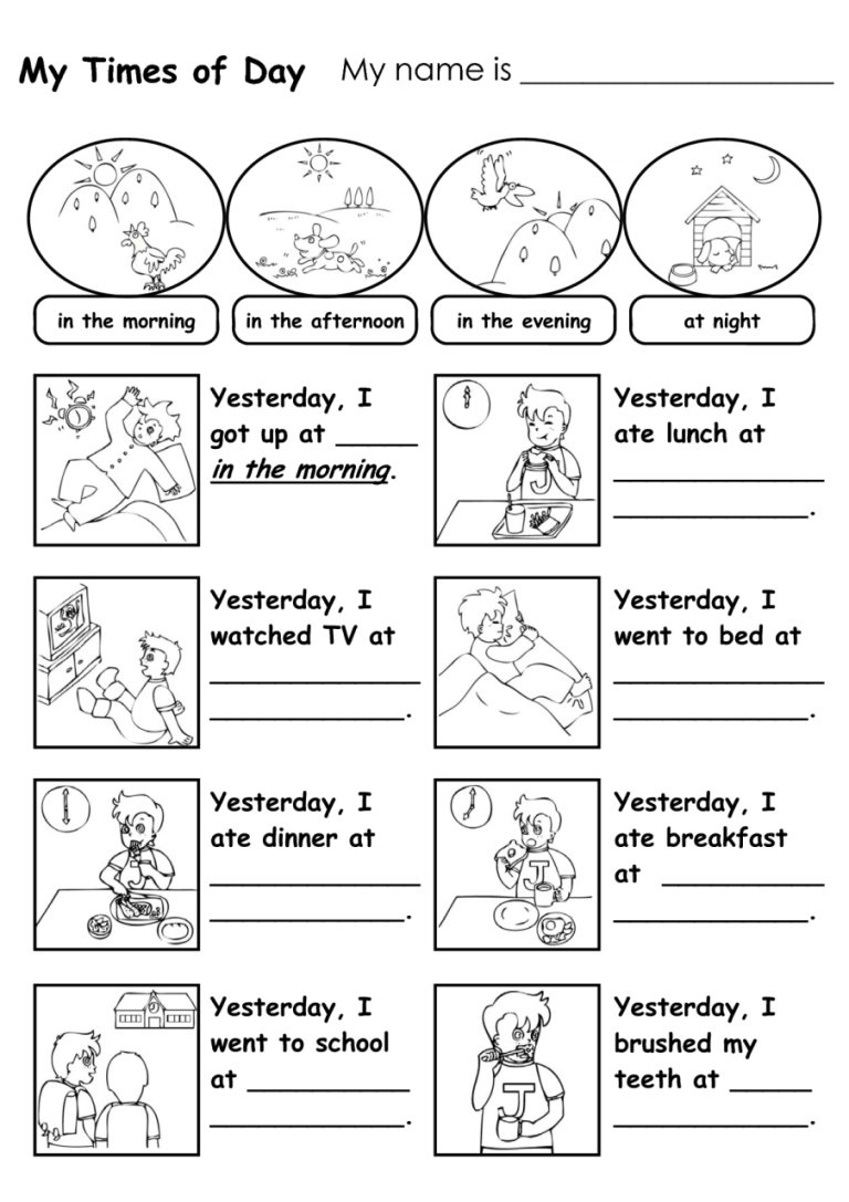 Day And Night Activities Worksheet For Preschool