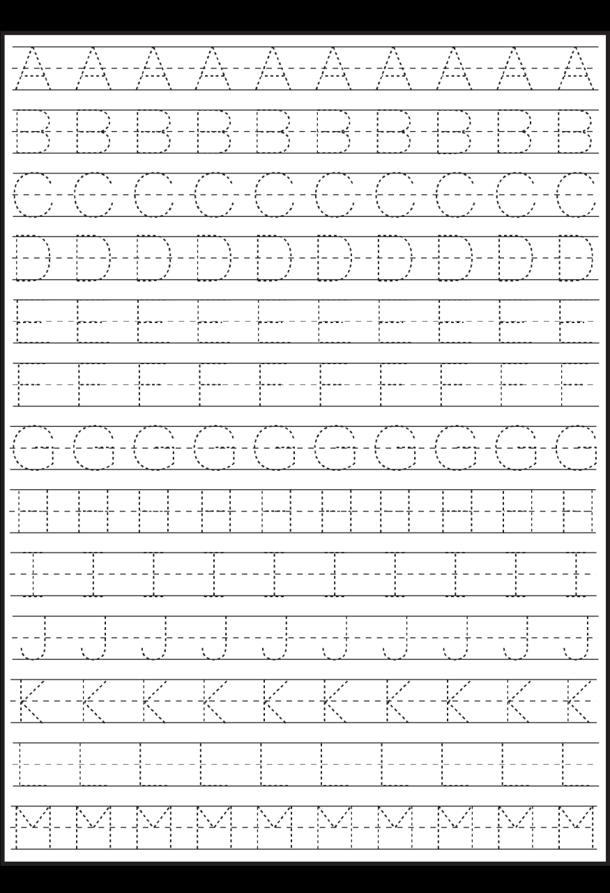 Free Printable Printing Tracing Letters
