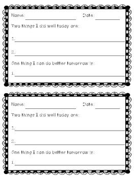 Daily Reflection Sheet For Students