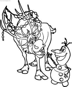 Frozen Sven Olaf Coloring Page