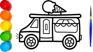 8 Coloring Page Ice Cream Truck Ice cream truck, Truck coloring pages