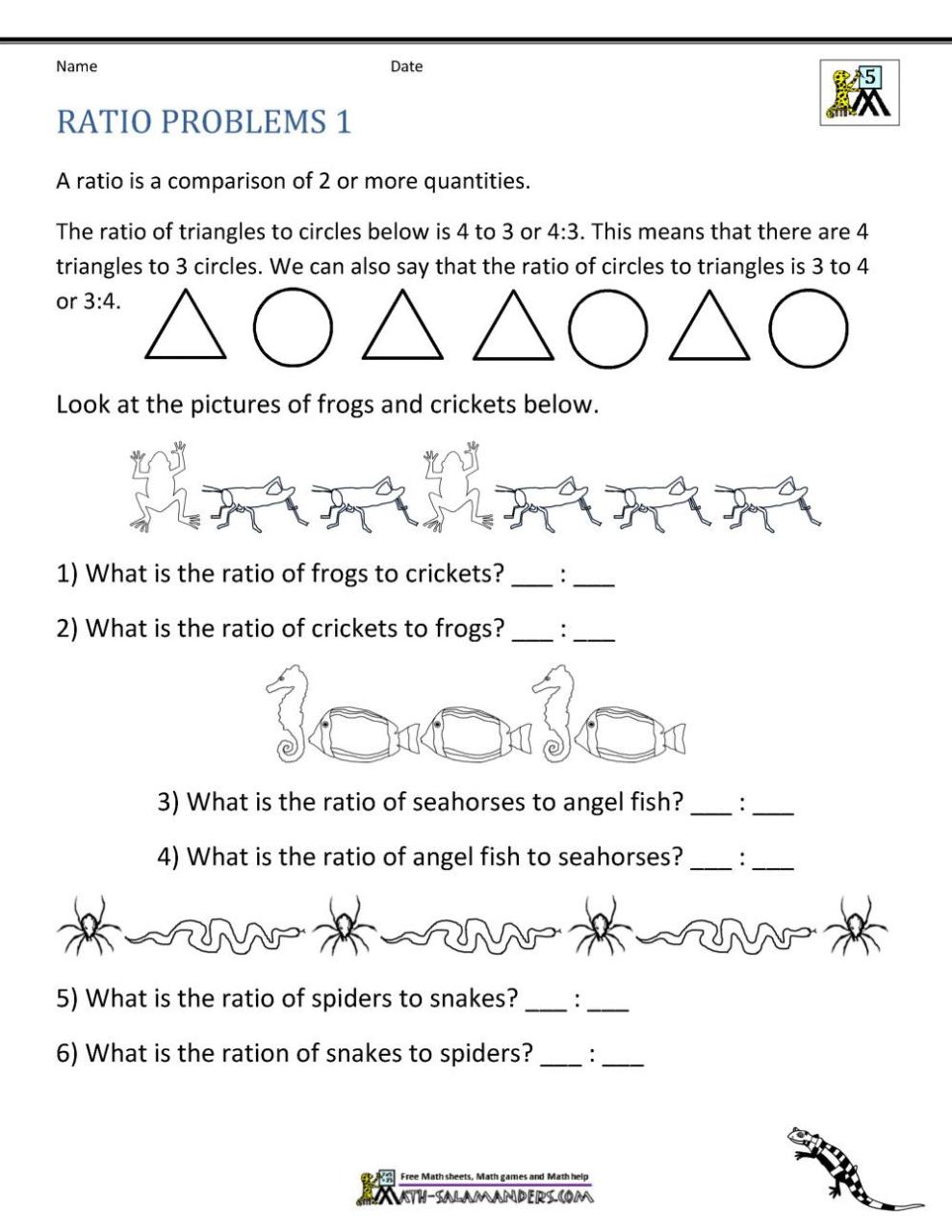 7th Grade Ratio And Proportion Word Problems Worksheet With Answers