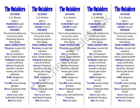 The Outsiders Characterization Worksheet Answers