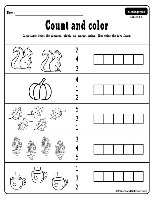 Preschool Number Recognition Worksheets 1-10