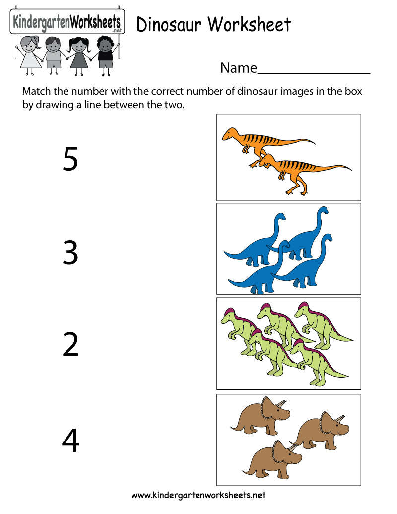 Free Printable Dinosaur Worksheets For Kindergarten