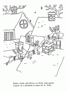 Twas The Night Before Christmas Printable Coloring Pages Coloring Home