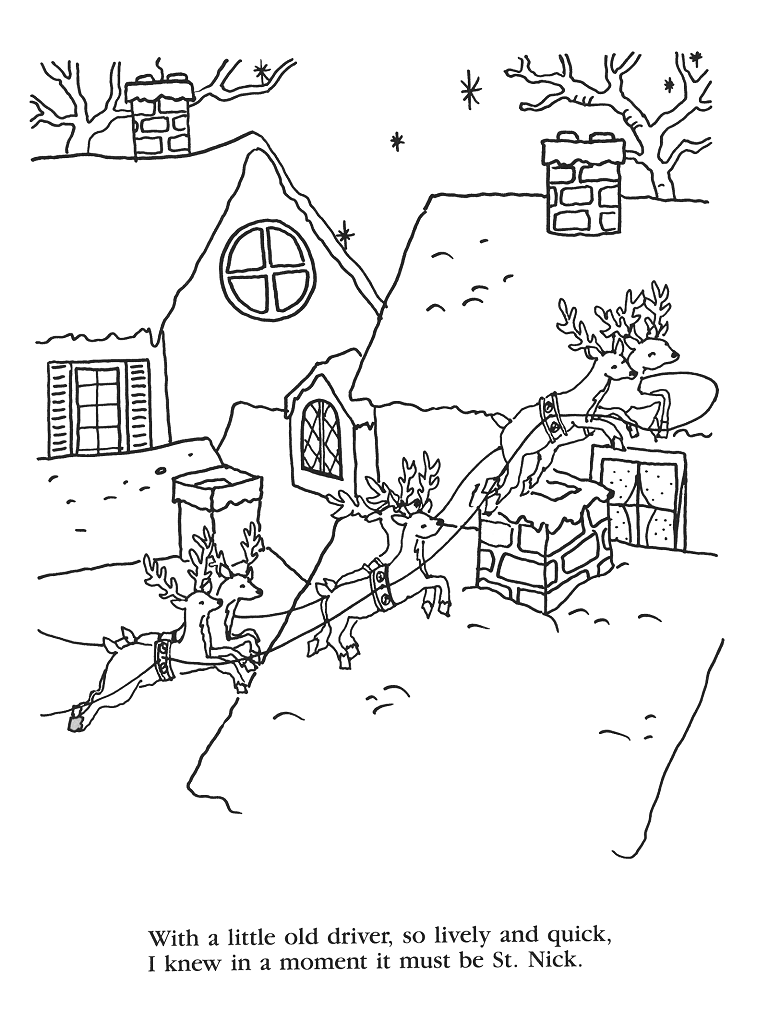 Night Before Christmas Coloring Pages
