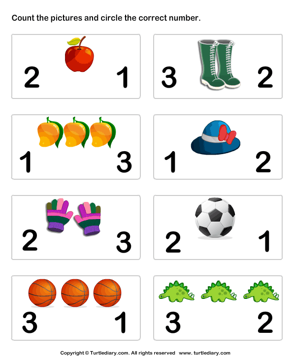 Preschool Count And Circle Worksheets