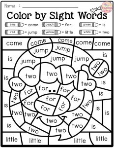 There are 20 pages of color by sight words worksheets in Winter Color by Code Sight Words Pre