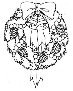 A Sweet Christmas Wreath For Hanging Decor Coloring Page Download