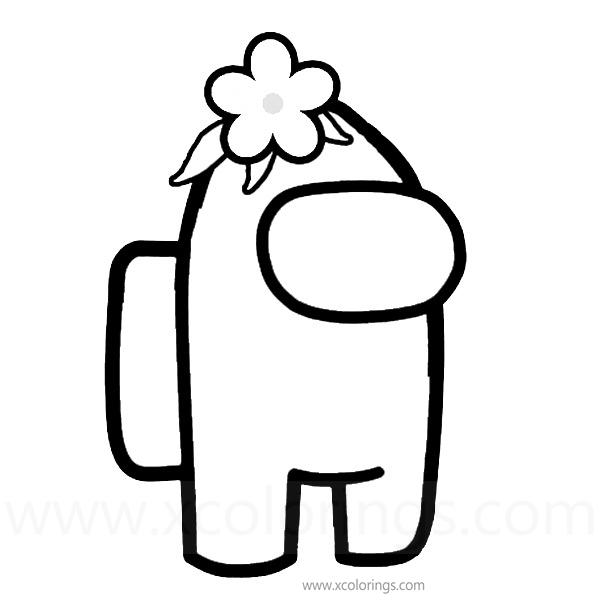Among Us Coloring Pages Flower Hat