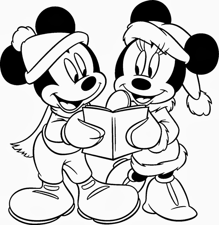 Minnie And Mickey Christmas Coloring Pages
