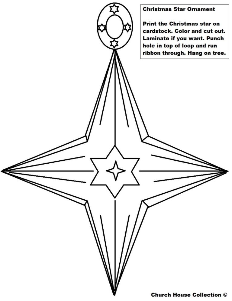 Christmas Tree Star Coloring Page