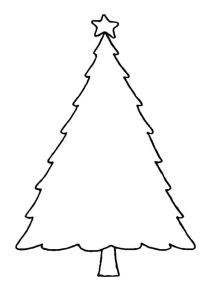 Christmas Trees Outline Coloring Pages Color Luna
