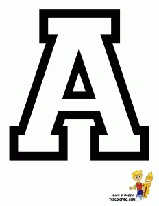 Sporty College Alphabet Coloring Free Numbers Exclamation Mark