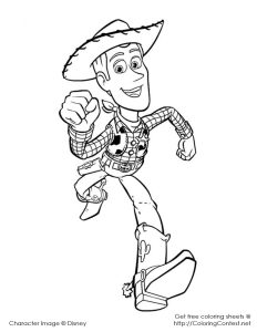 Woody running Toy Story Kids Coloring Pages