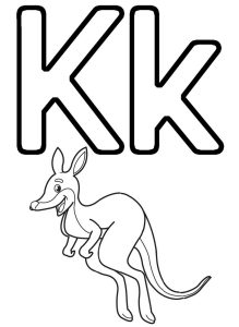 Letter K for Kangaroo Coloring Page