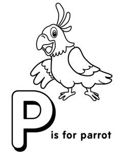 Letter P Coloring Page For Kids to Print and Download