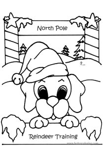 North Pole Christmas Dog Coloring Pages Free Printable Coloring Pages