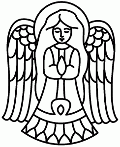Angel Coloring Page Christmas Simple Coloring Home