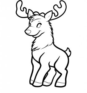 Reindeer Coloring Page for Kids Image Animal Place