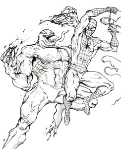 Spiderman vs Venom Coloring Page Free Printable Coloring Pages for Kids